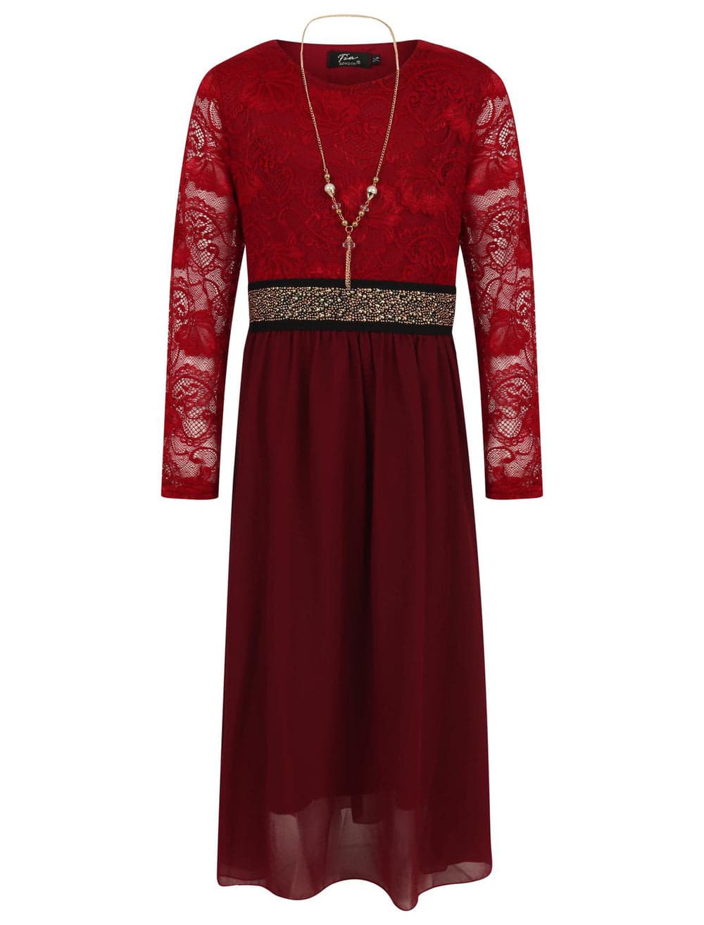 Girls Floral Lace Maxi Dress