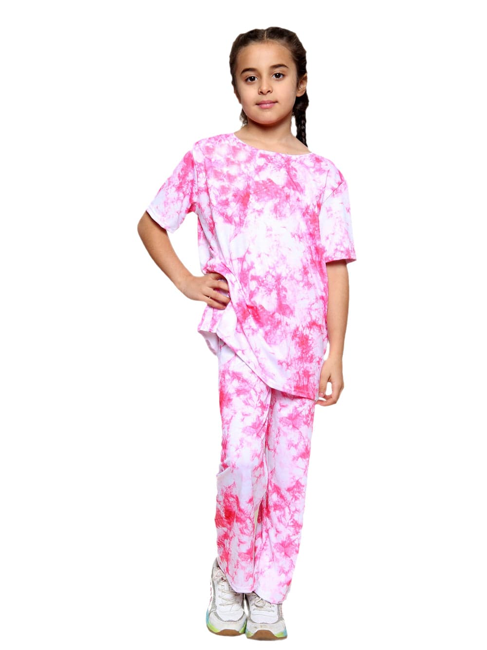 Girls Tie Dye Pyjamas T-Shirt and Leggings Set
