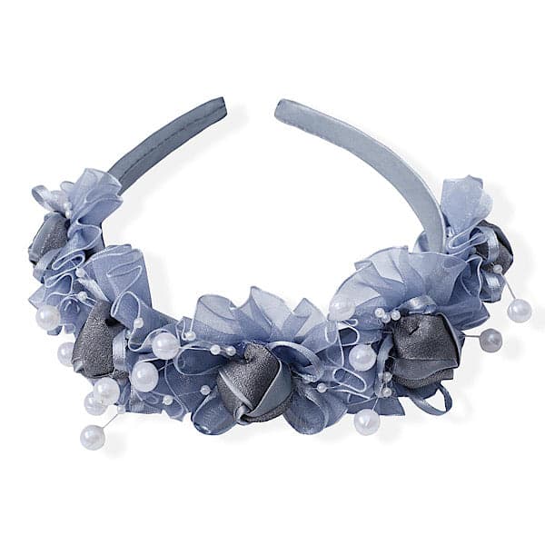 Organza Beaded Rosebud Headband