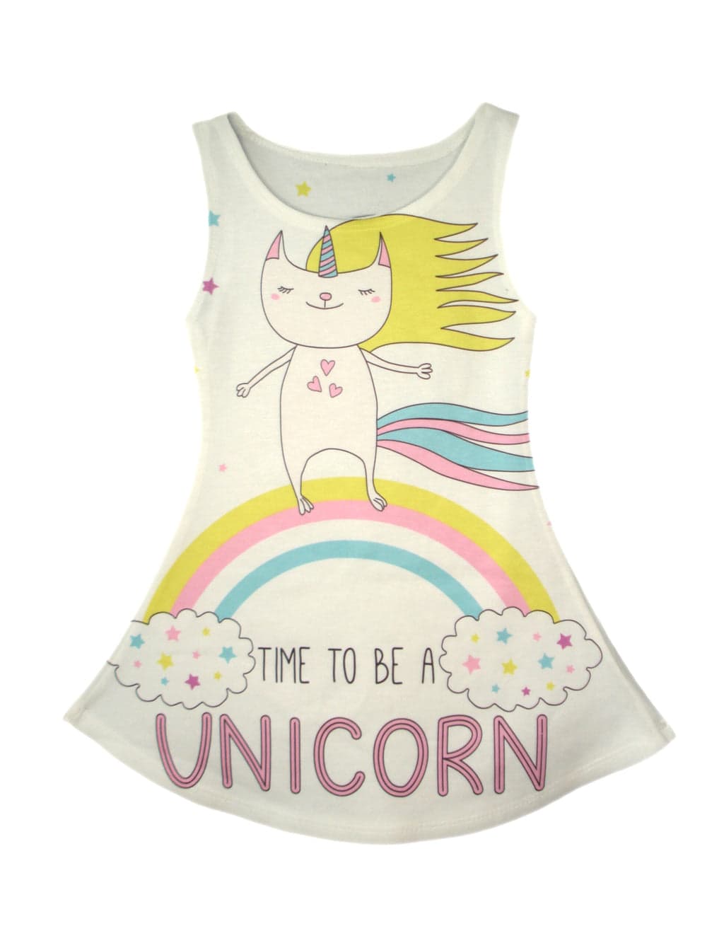 Girls Unicorn Summer Swing Dress