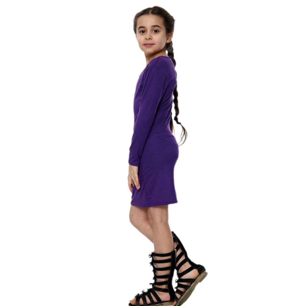 Girls Long Sleeve Bodycon Midi Dress