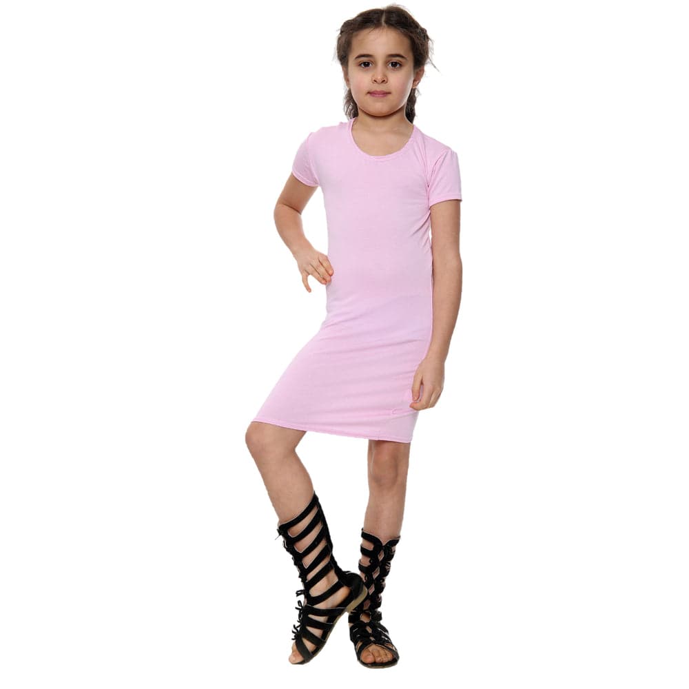 Girls Bodycon Midi Plain Dress
