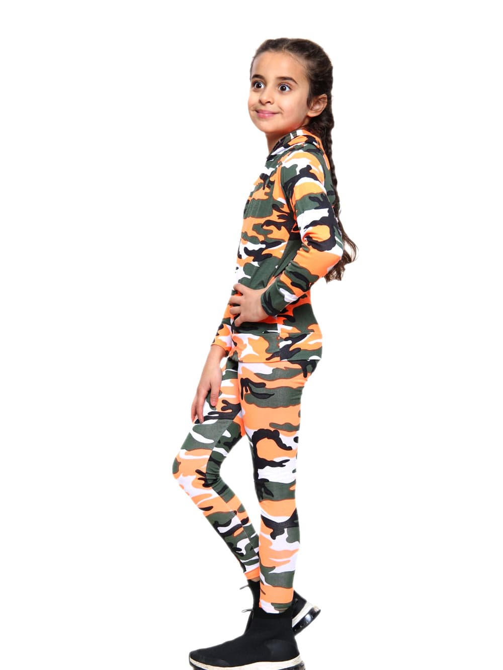 Girls Camouflage Hooded Top and  Tracksuit