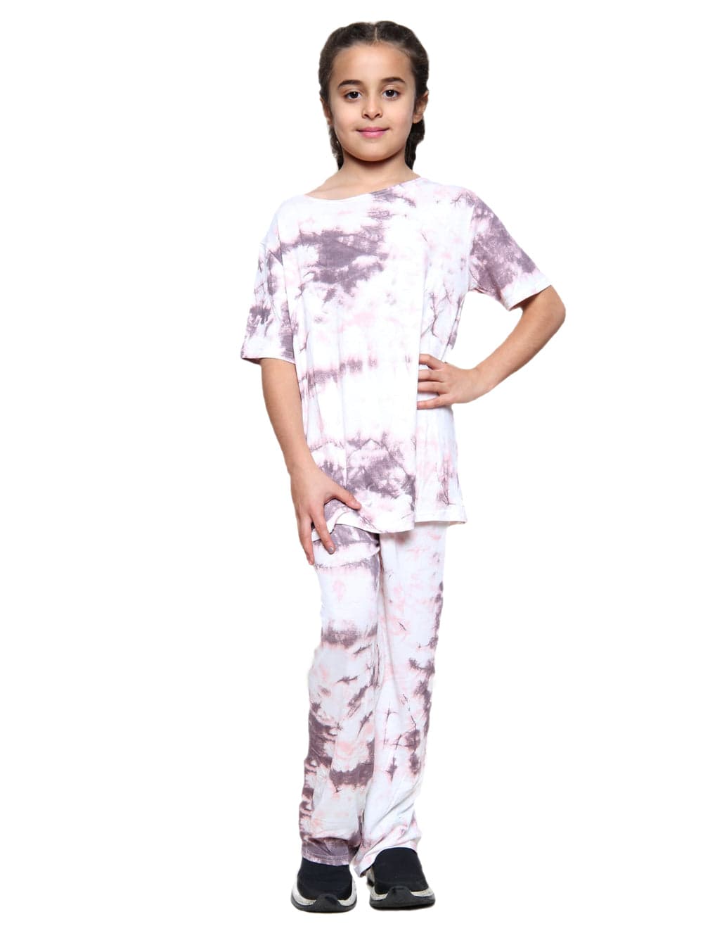 Girls Tie Dye Pyjamas T-Shirt and Leggings Set