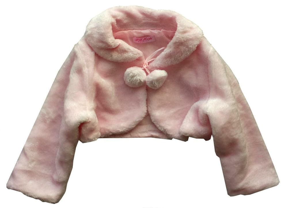 Girls Fur Pom Pom Bolero