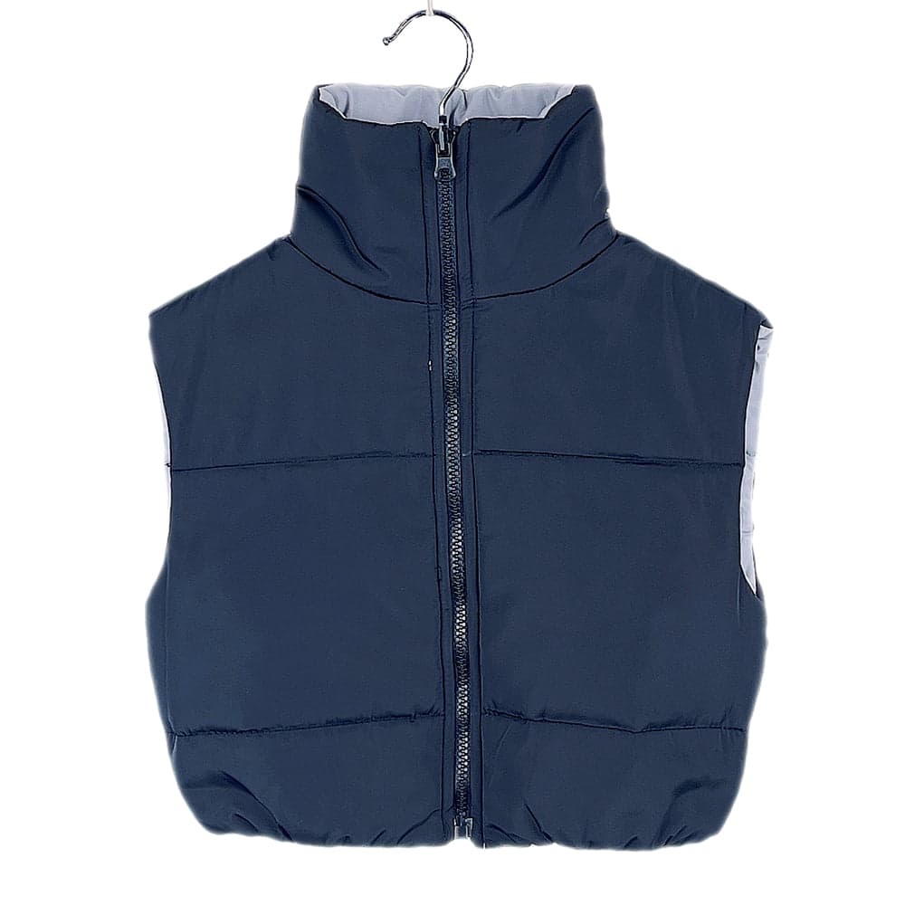 Girls Reversible Gilet Bodywarmer Puffer Cropped Padded Sleeveless Jacket 2 in 1