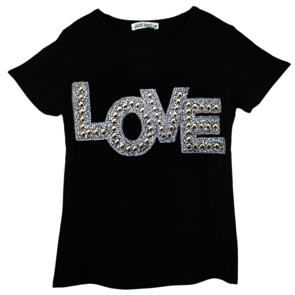 Girls Shiny Love & Trainers Print T-Shirts