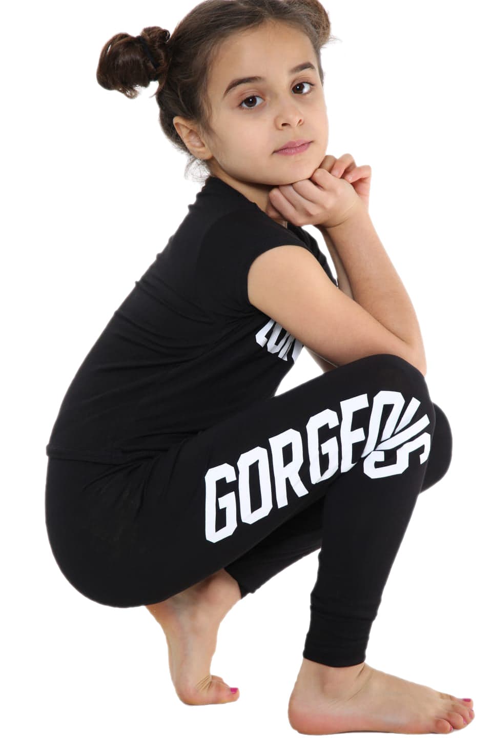 Girls Gorgeous Print Neon Crop Top & Leggings Set