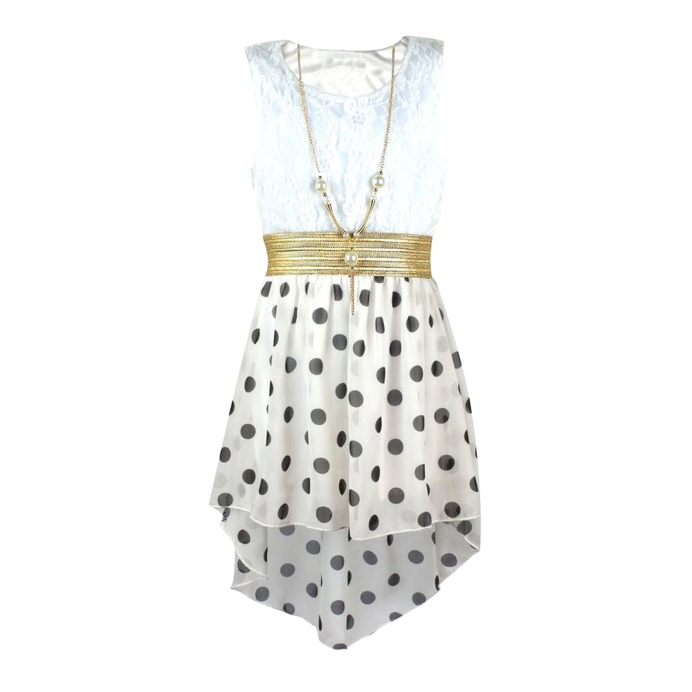 Girls Asymmetrical Polka Dots Dress