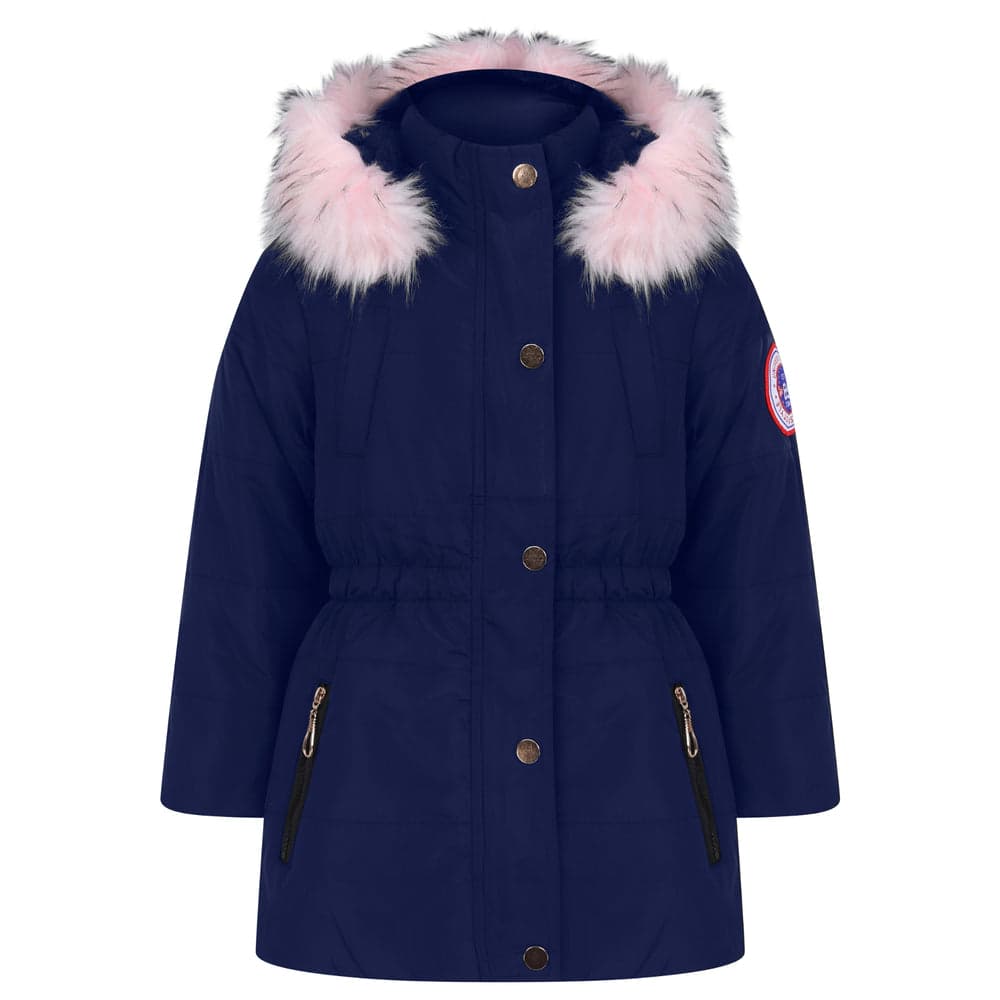 Girls Parka Winter Faux Fur Hooded Coats