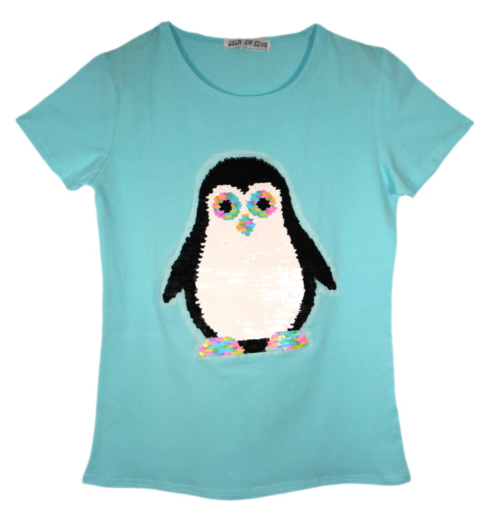 Girls Animal Sequin T-Shirts