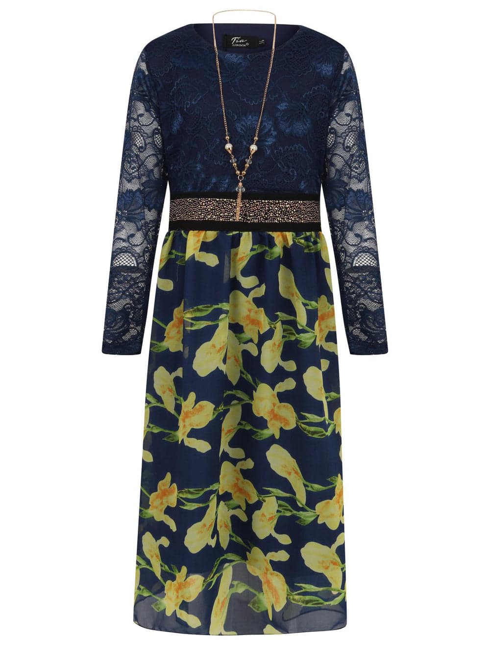 Girls Asymmetrical Floral Maxi Dresses