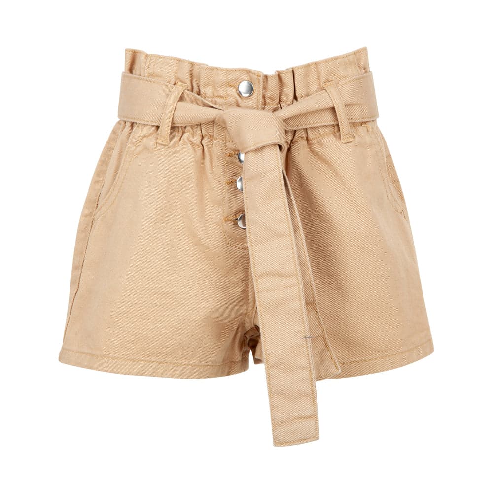 Girls Paperbag Denim Sand Shorts