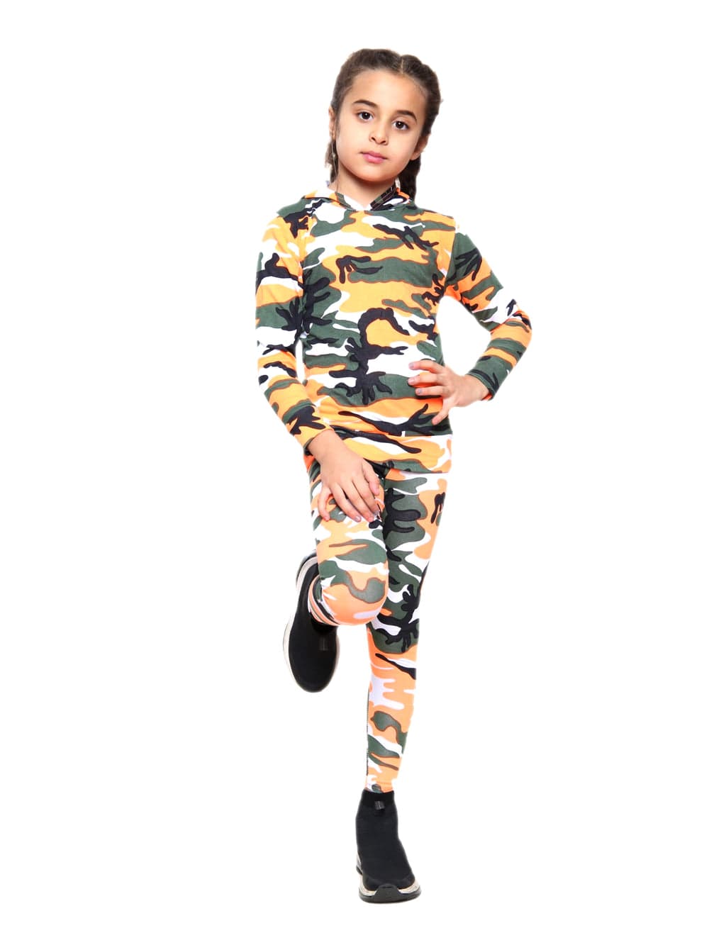 Girls Camouflage Hooded Top and  Tracksuit