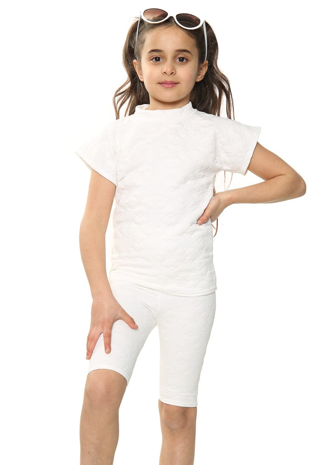 Girls Quilted Cycling Shorts Set