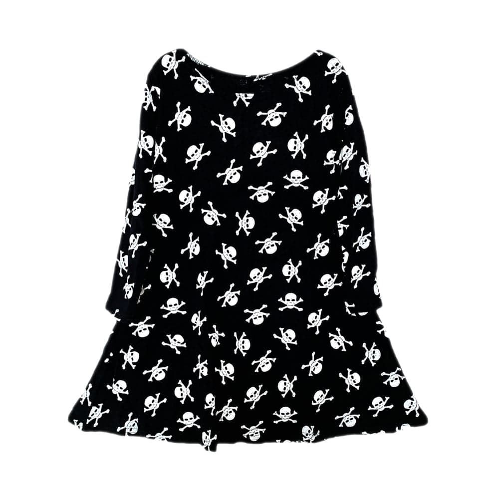 Girls Halloween Costumes Skull Cropped T-Shirt  Set Swing Dress Jumpsuit