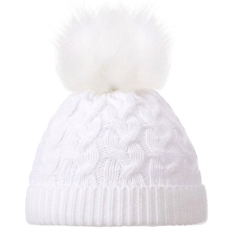Baby Girls Boys Pom Pom Hat Newborn 0-12 Months Warm Winter Hat