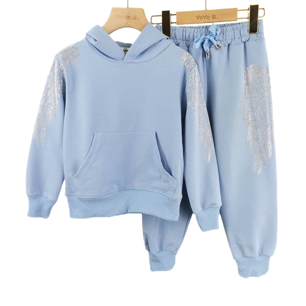 Girls Angel Wings Hoodie Set