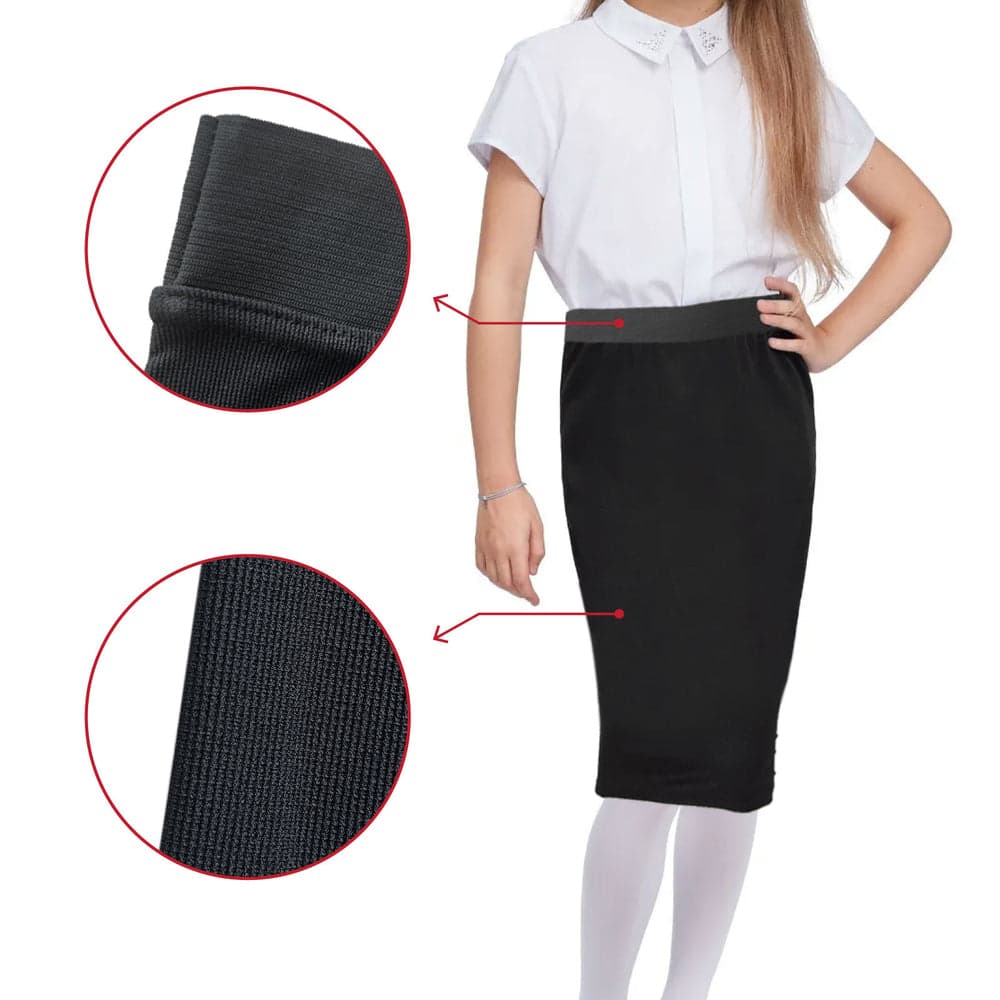 Girls School Pencil Skirt with Elasticated Waist