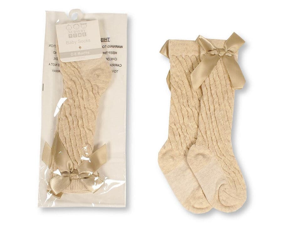 Baby Infant Socks Knee High With Bow 6 - 12 Months Babies Infant