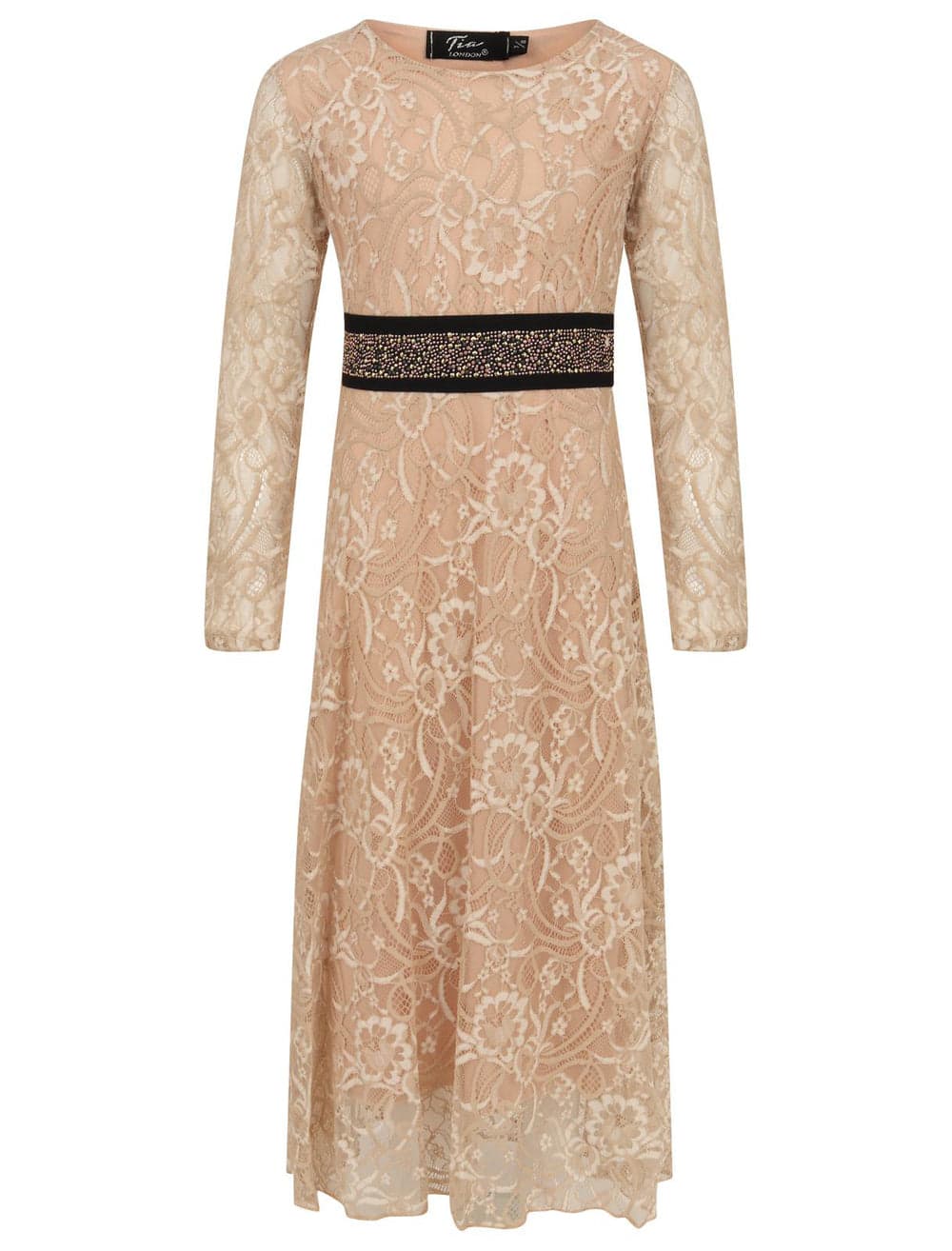 Girls Floral Lace Maxi Dress
