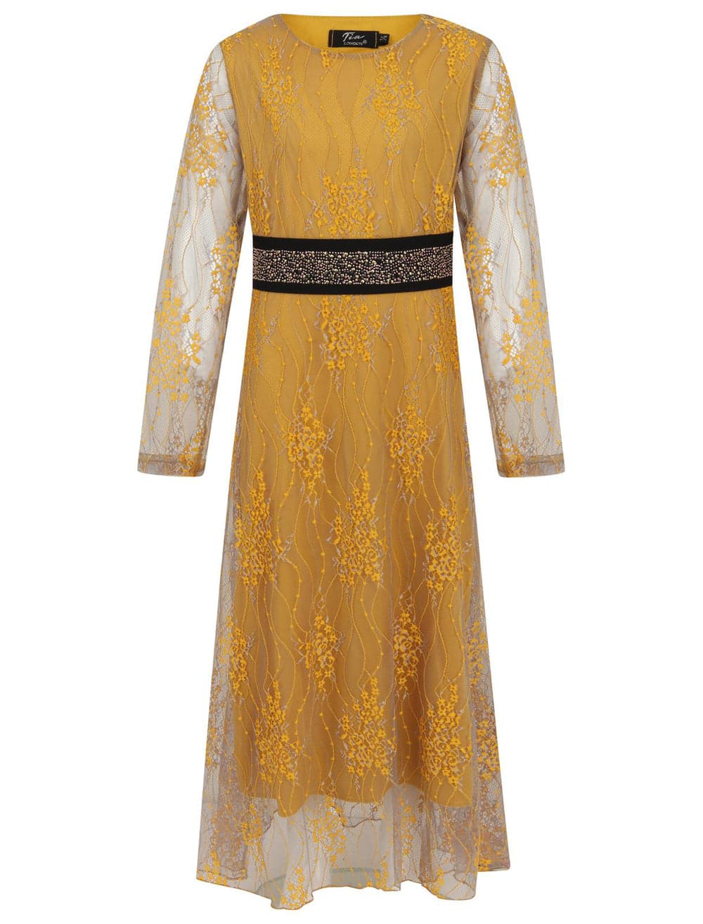 Girls Floral Lace Maxi Dress
