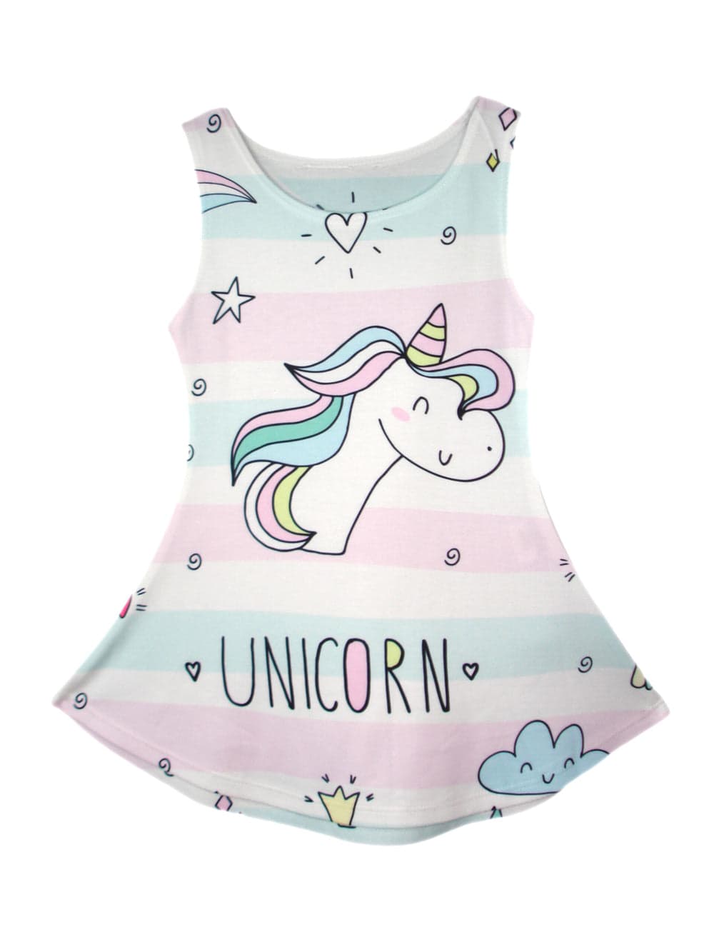 Girls Unicorn Summer Swing Dress