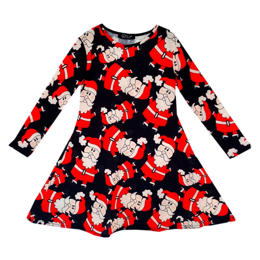 Girls Christmas Santa Swing Dress