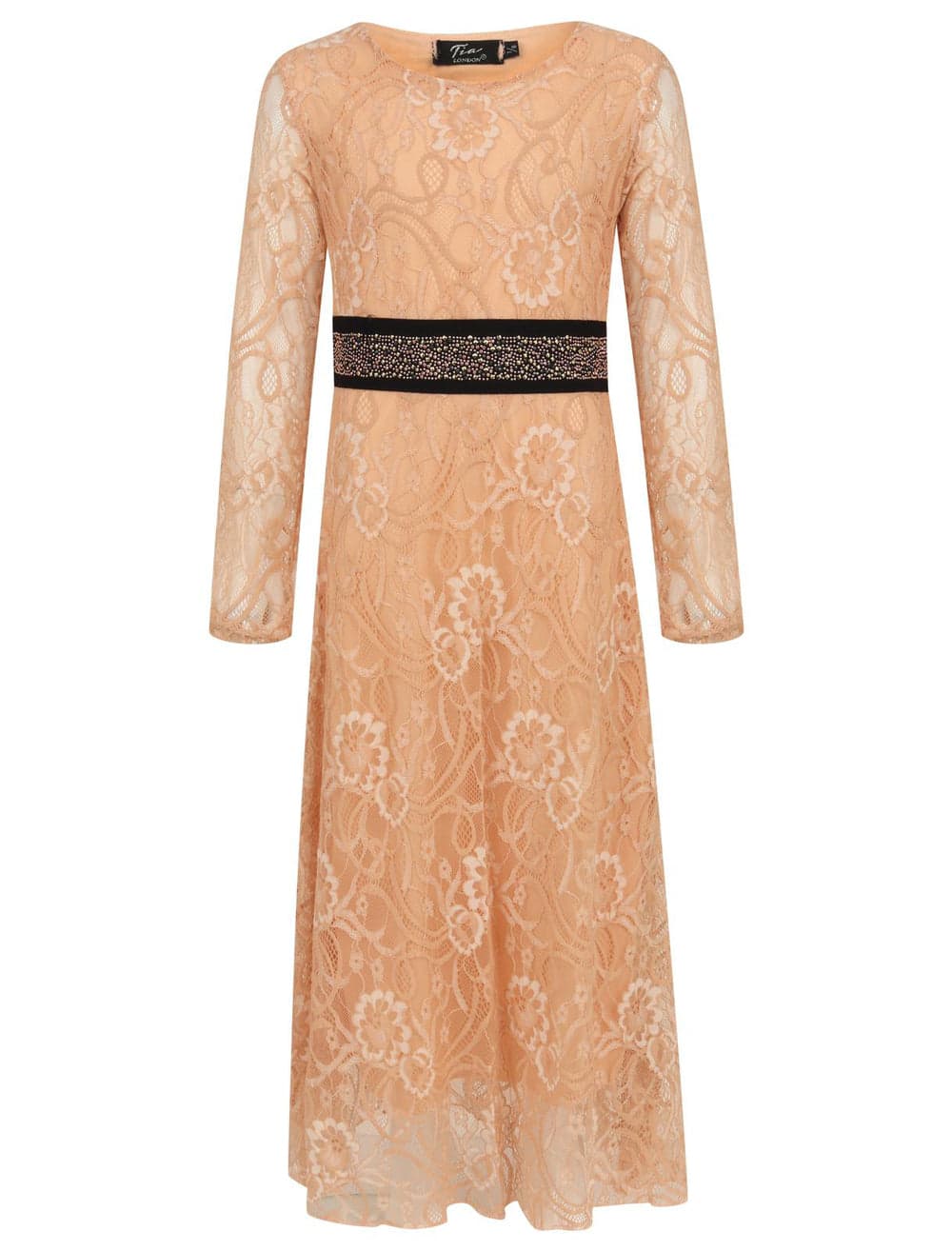 Girls Floral Lace Maxi Dress