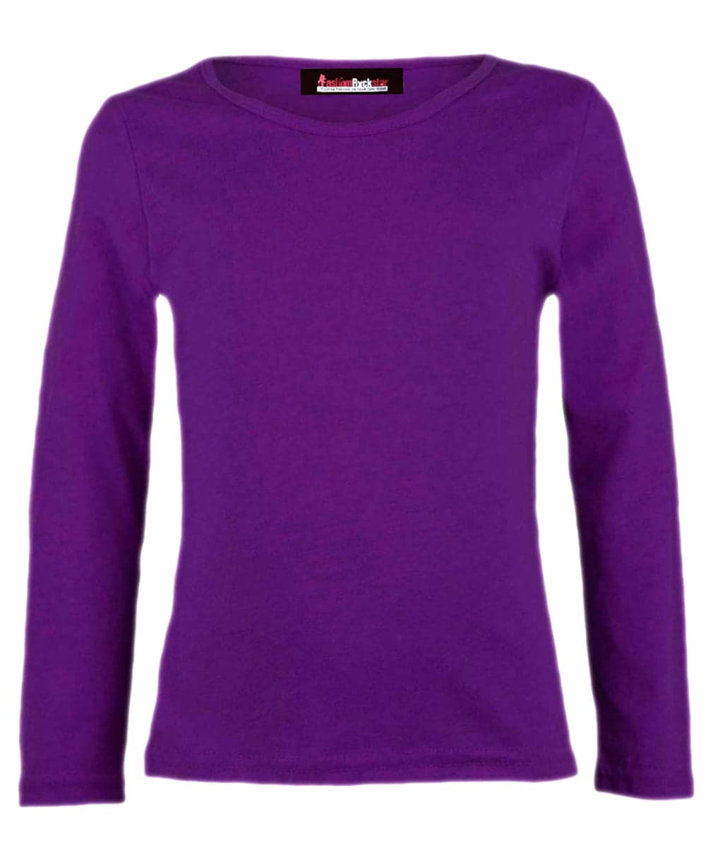 Girls Basic Long Sleeve Tops