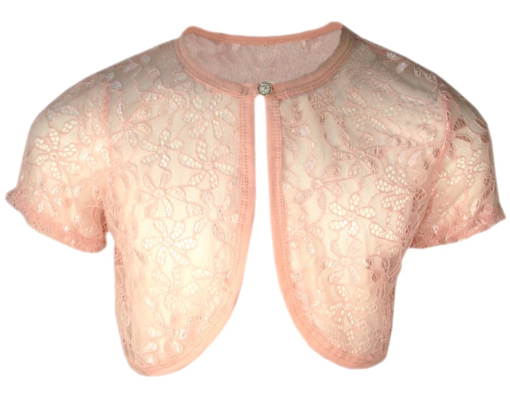 Girls Lace Bolero Shrug Short Sleeve Cardigan